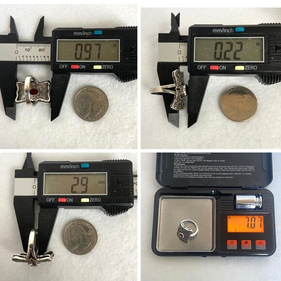 VTG Judith Jack Sterling Silver 925 Art Deco Style Oval Garnet Marcasite Ring - Picture 11 of 16